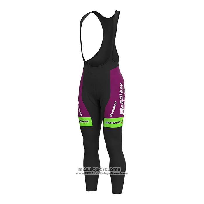 2022 Maillot Cyclisme Bardiani Csf Faizane Vert Violet Manches Longues et Cuissard